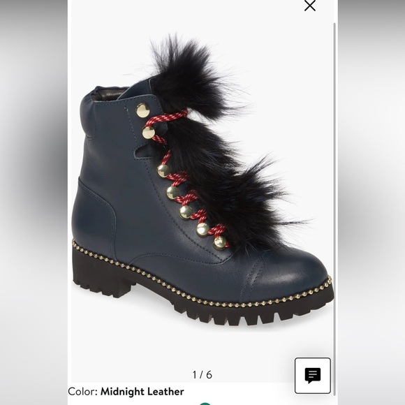 Cecelia New York navy blue boots with the fur!  Excellent condition! - Picture 7 of 9